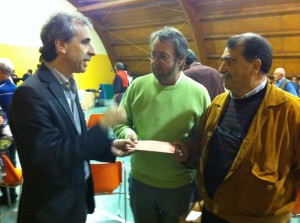 Consegna ufficiale della quarta nomination al CONSORZIO BIELLA THE WOOL COMPANY. Rossano Ercolini, Nigel Thompson e Carmine De Luca.